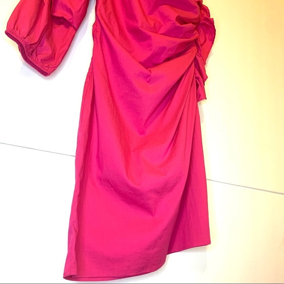 Socialite One Shoulder Ruffle Ruched Mini Dress - Picture 4 of 9